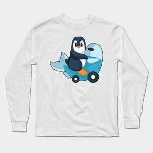 Penguin Fish Scooter Long Sleeve T-Shirt